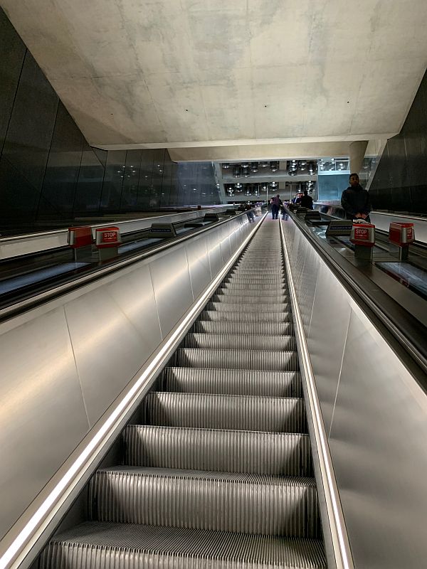 Escalators, Elizabeth Line, Tottenham Court Road.