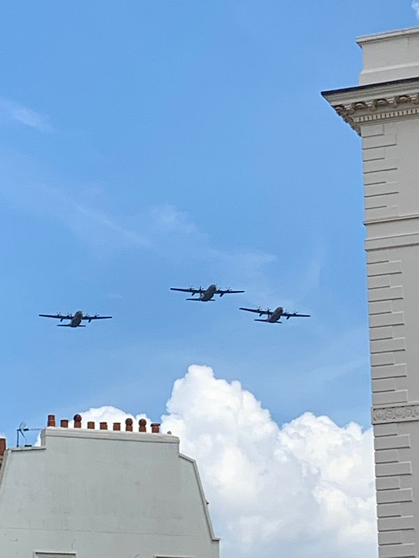 More planes over Belgravia Square in the Queen's Platinum Jubliee Fly-past.