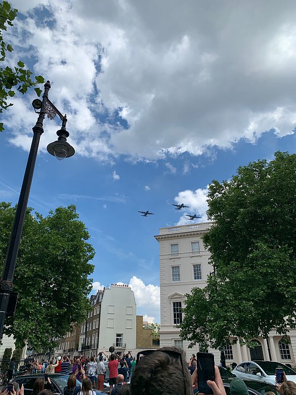 More planes over Belgravia Square in the Queen's Platinum Jubliee Fly-past.