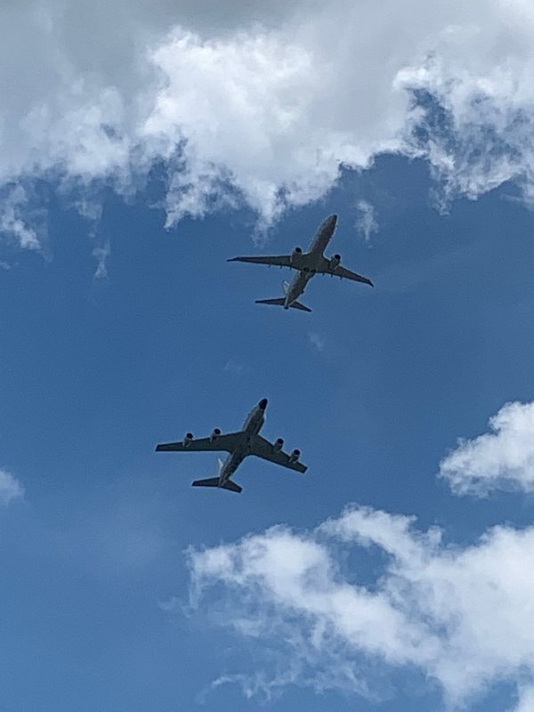 More planes over Belgravia Square in the Queen's Platinum Jubliee Fly-past.