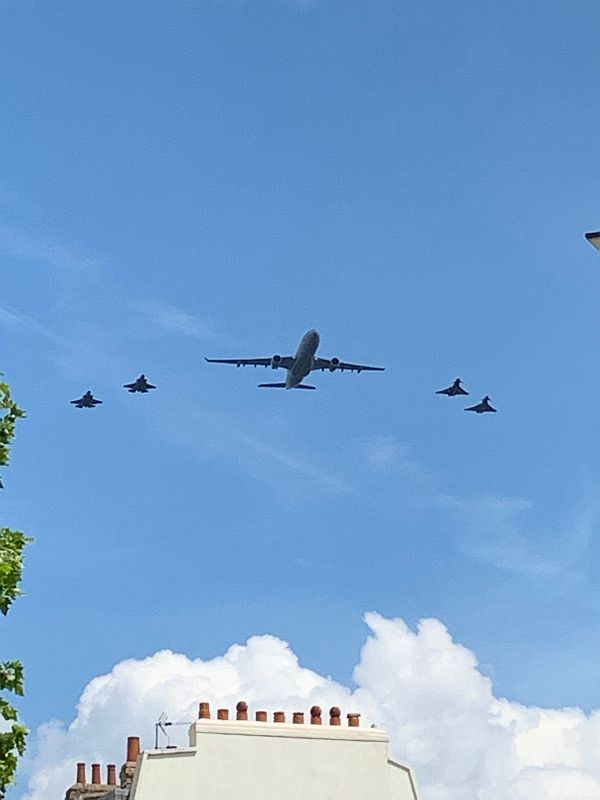 More planes over Belgravia Square in the Queen's Platinum Jubliee Fly-past.