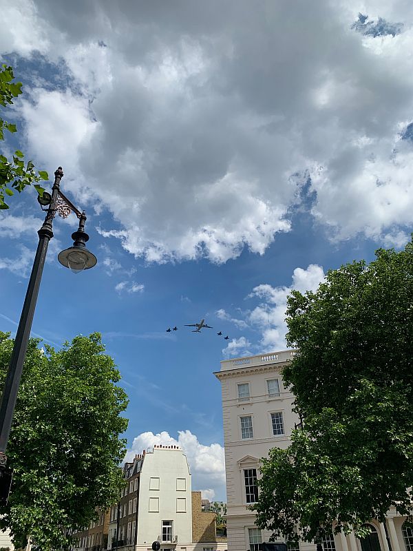 More planes over Belgravia Square in the Queen's Platinum Jubliee Fly-past.