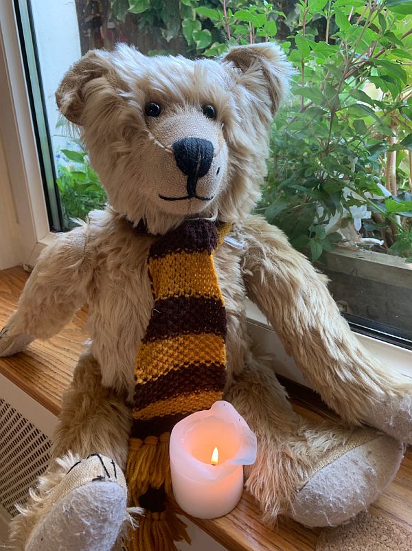 Bertie with a Candle Lit for Didley.