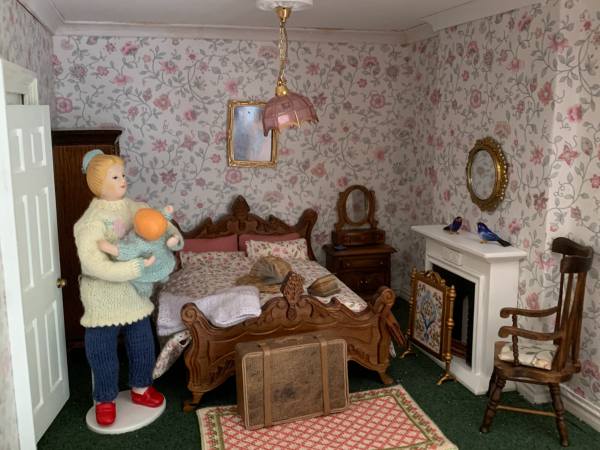 Grandpa and Grandma's room. The wedding photo over the bed is of Gill's Mum and Dad.