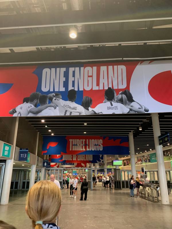 Walkway inside Wembley Stadium.