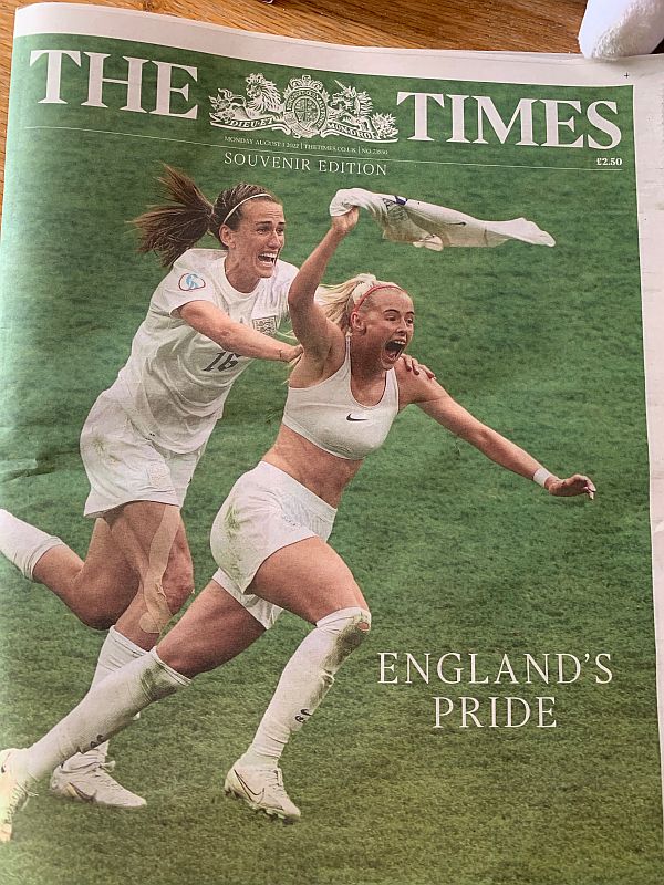 Front cover of the Times.