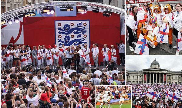 Lionesses celebrations in Trafalgar Square 1 August 2022.