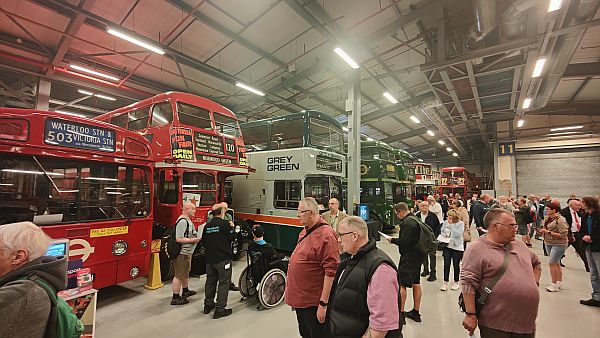 Busy scene in the museum.